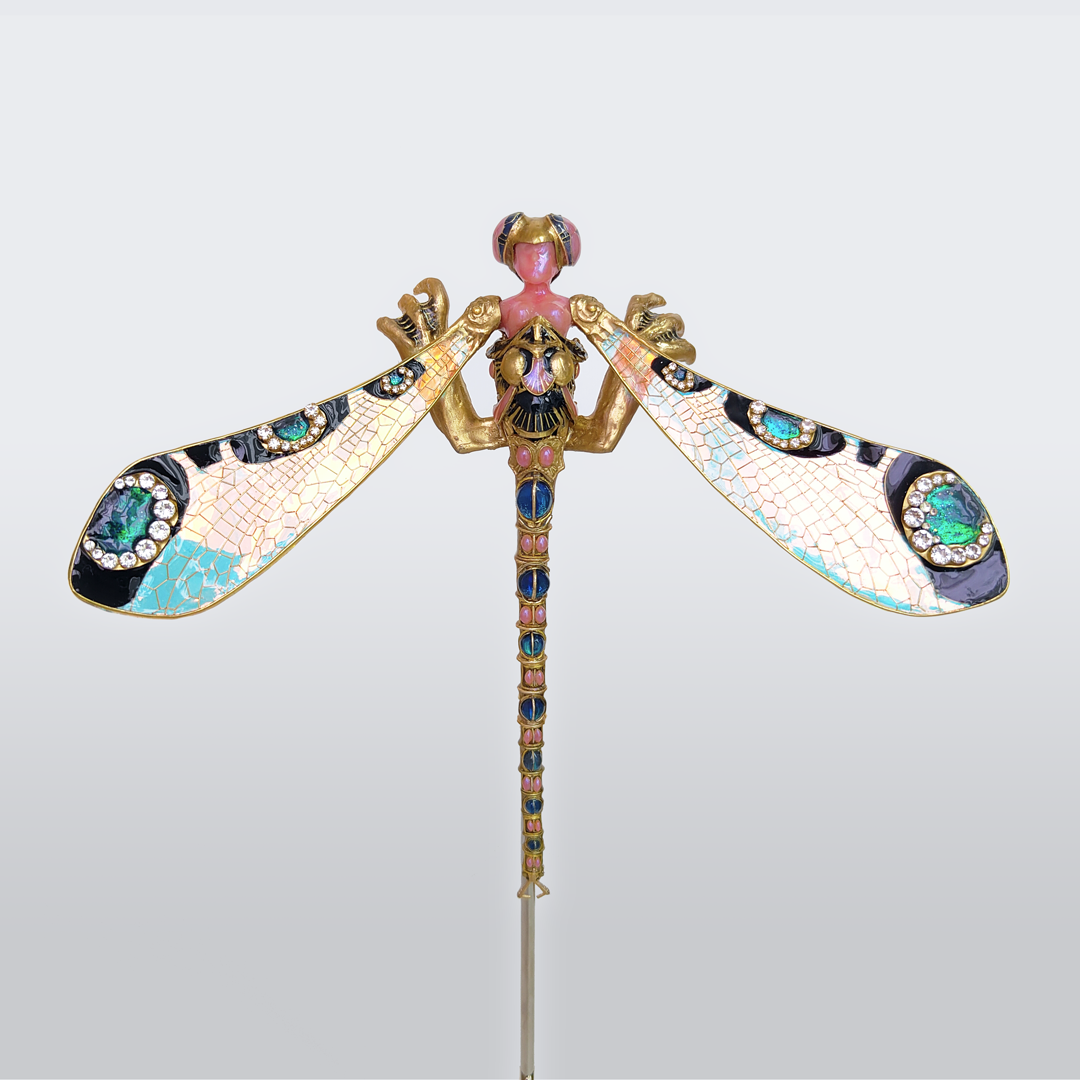 アンティークトンボステンドグラスランプアールヌーボー