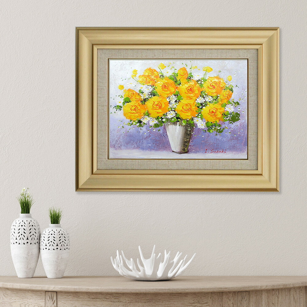 油彩画 バスケットで眠る猫 肉筆 大型豪華フレーム 縦80cm横65cm 油彩