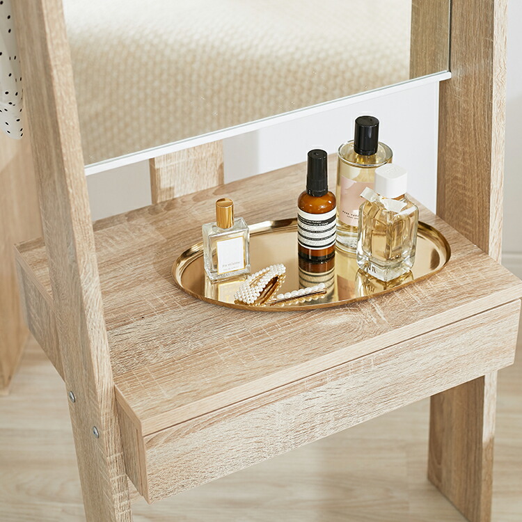 楽天市場】鏡 ミラー 姿見 ドレッサー 化粧台 メイク台 シンプル 木目