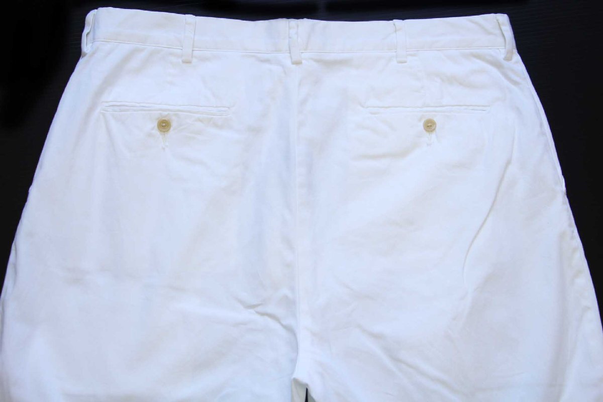 90s ポロ ラルフローレン コットン チノパン 白 w35 L30☆289