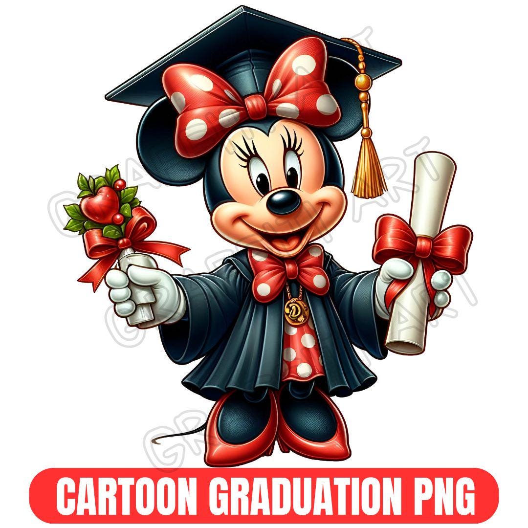 ミッキー＆ミニーマウスの卒業式PNG：漫画クリップアート（デジタル
