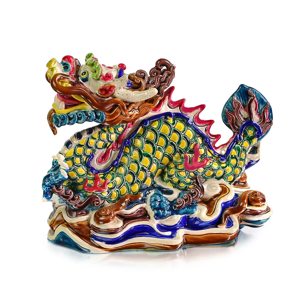 縁起物 辰 ドラゴン 台湾工芸品 乾唐軒交趾焼き 龍 林智信作 縁起物 辰
