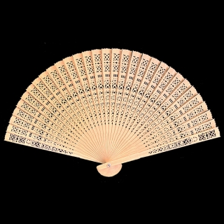 vintage 白檀扇子 小花文様/20.5cm byakudan04 - itotsune