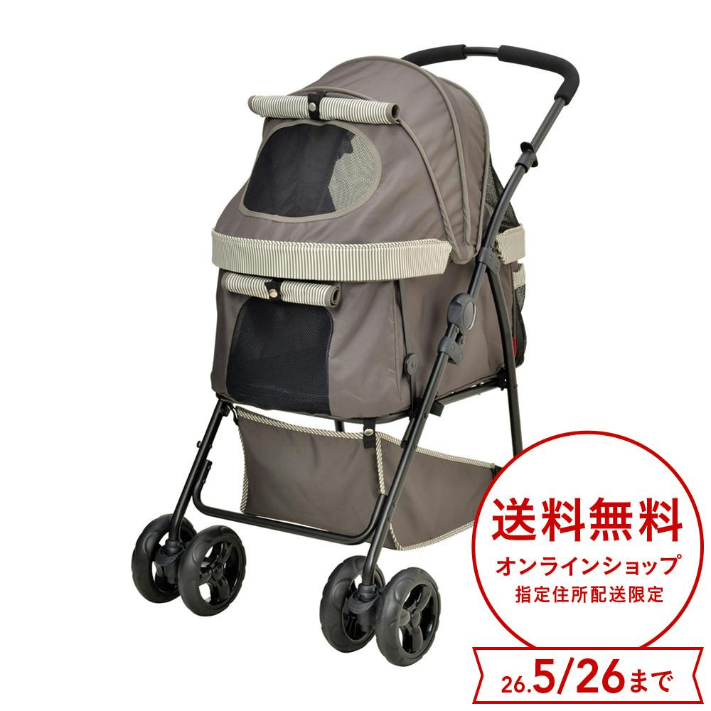 GEX わんわんカート 多頭用 Dxplus ストライプグリーン | ペット用品