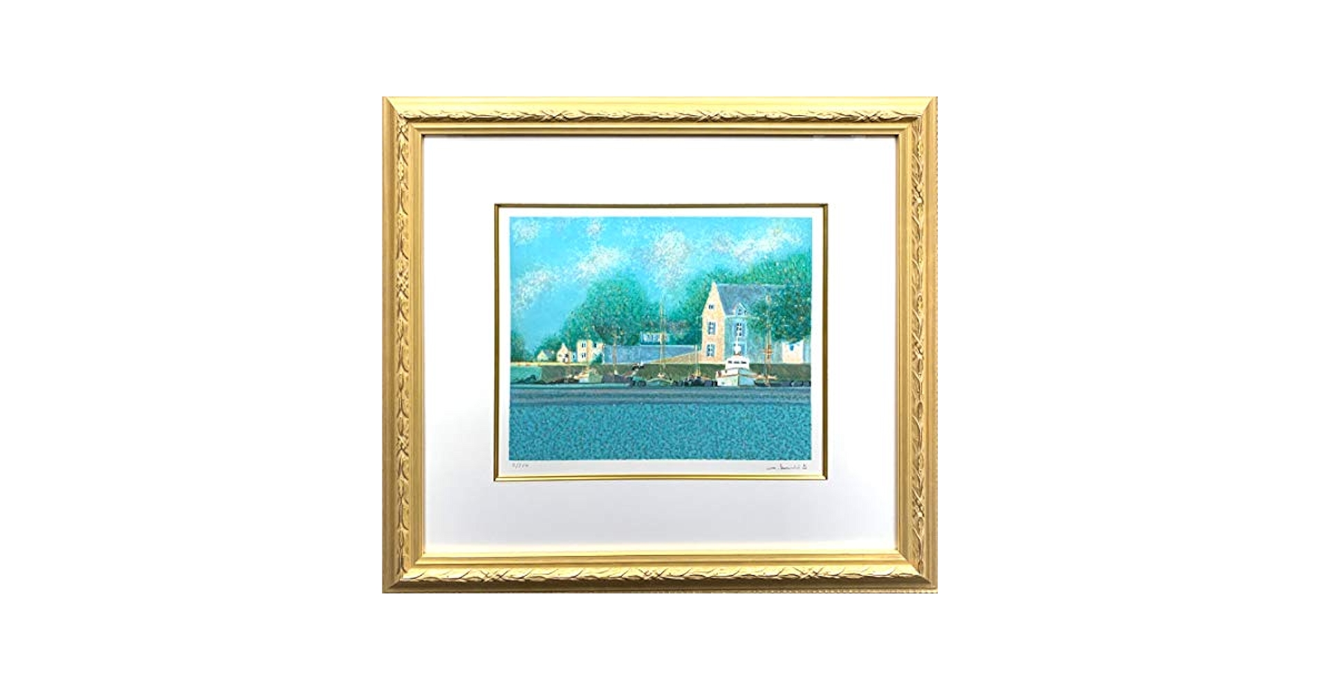 アンドレ・ブーリエ「ヴォワリエ」リトグラフ 直筆サイン入 額縁入り