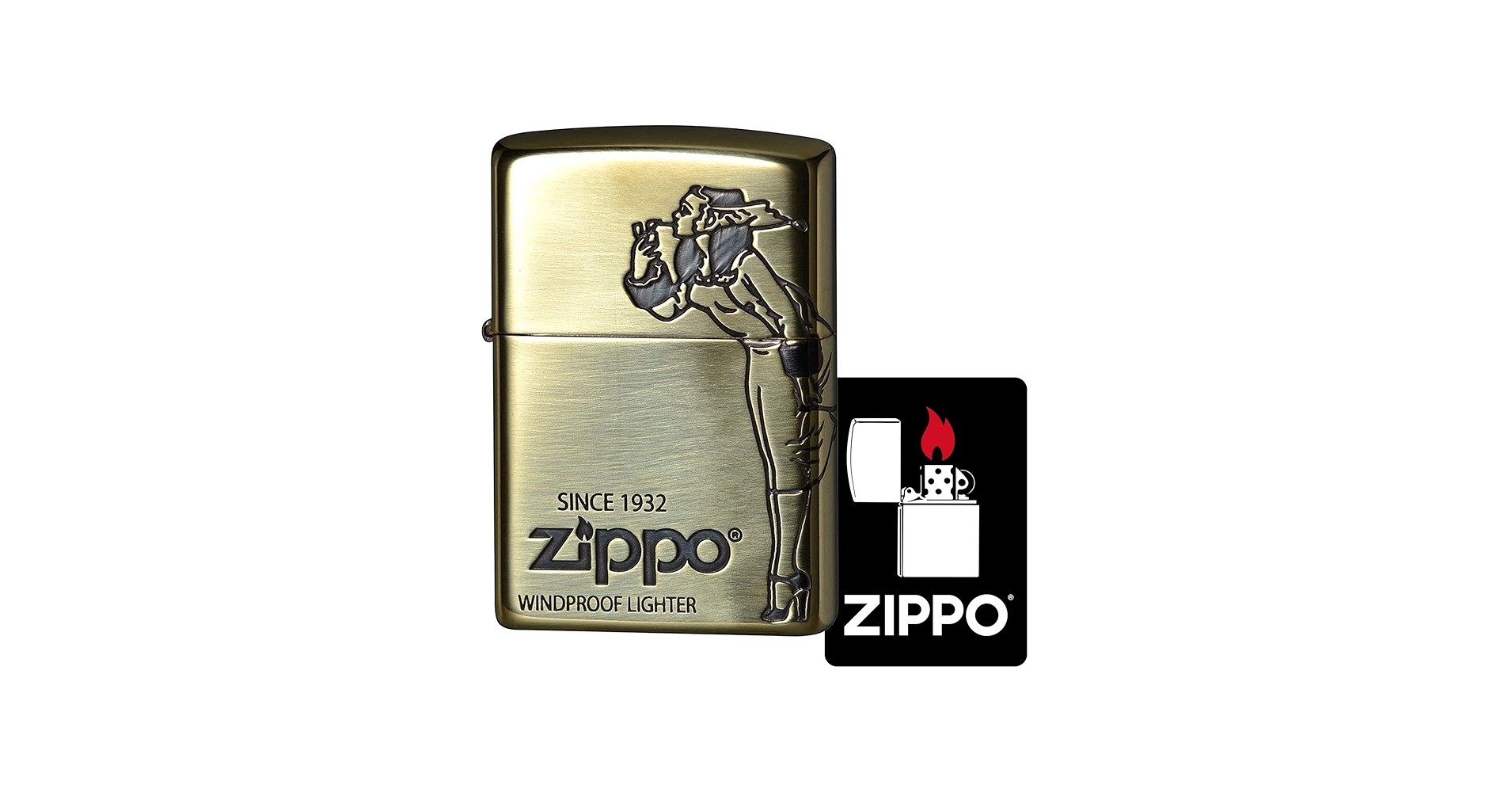 Amazon.com: Zippo Windy Lighter, Windproof, Brass 2 Sided Finish