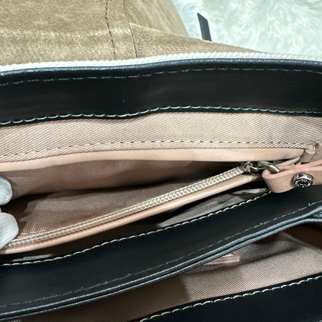 【美品】GIANNI CHIARINI ショルダーバッグ ブラック×ベージュ