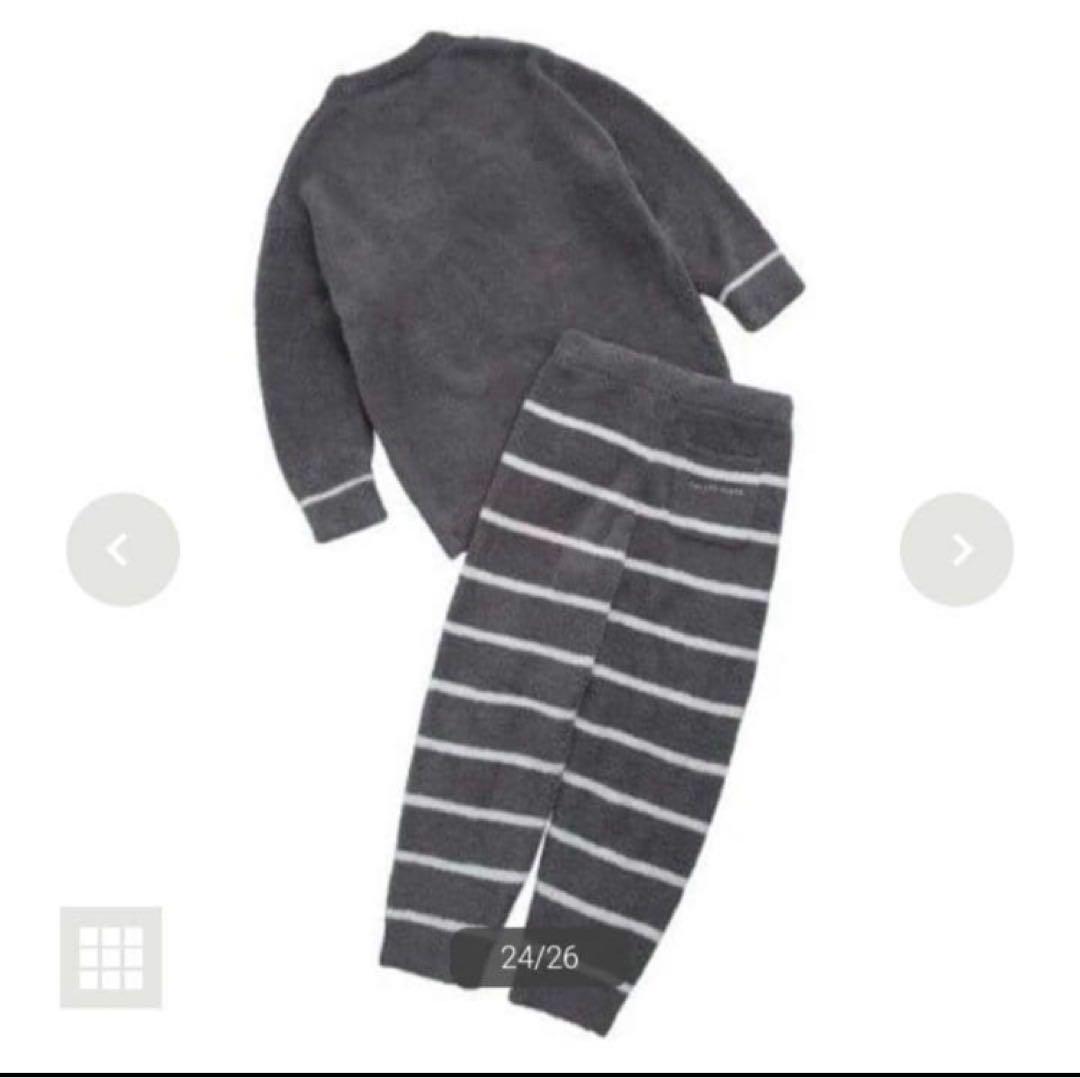 新品　ジェラートピケ　ルームウェア　上下セット　グレー　ロゴ　ボーダー　パンツ