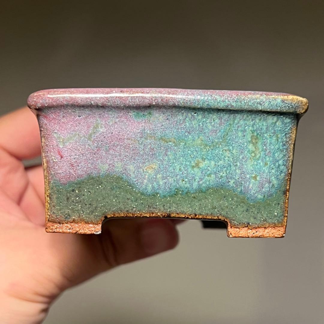 836.秋直 外緣切立長方 盆栽鉢 植木鉢 10*7.9*4.1cm