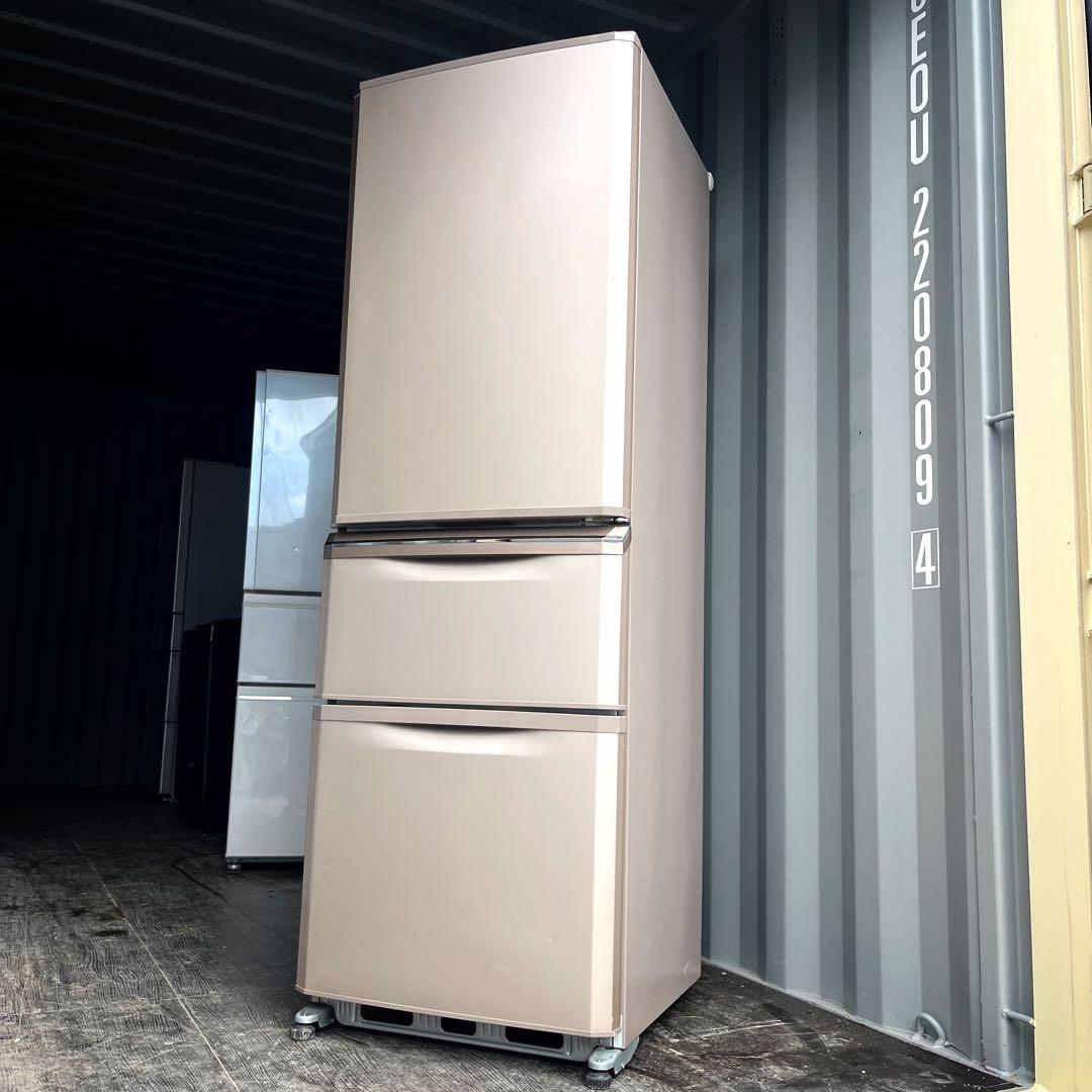 117取付無料！三菱ピンクゴールド自動製氷機付きおしゃれインテリア3ドア冷蔵庫！