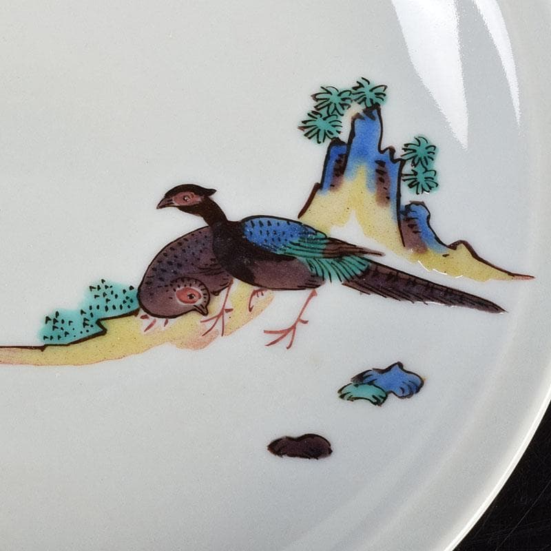 九谷焼 初代徳田八十吉造 古九谷写 絵変中皿 五客二組 共箱 F R9208B