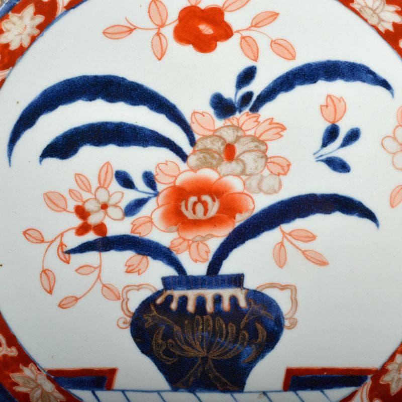 伊万里焼　古伊万里　染錦花文　飾皿　大皿　D　R4606B