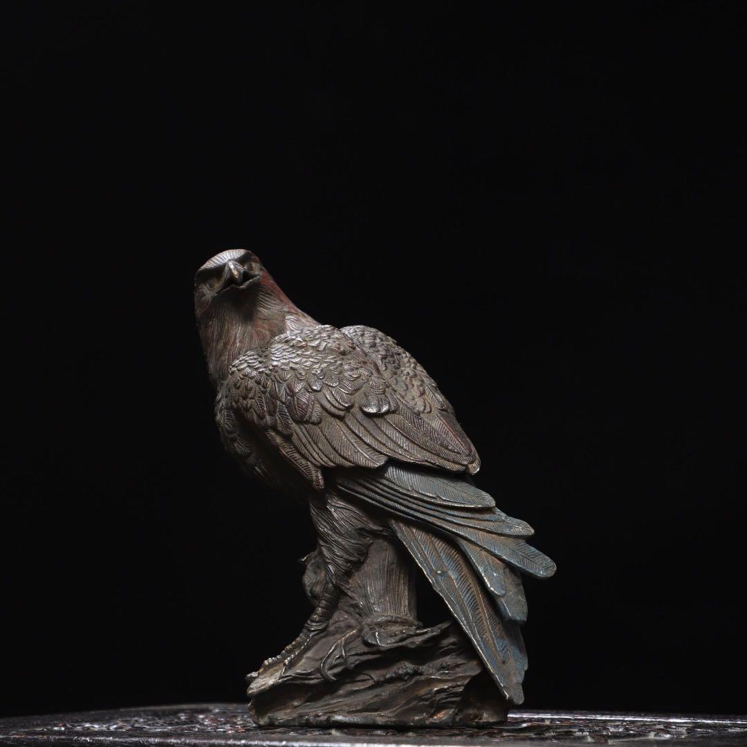 旧蔵 銅製 鹦鹉（インコ）／鷹意匠の香炉 - メルカリ