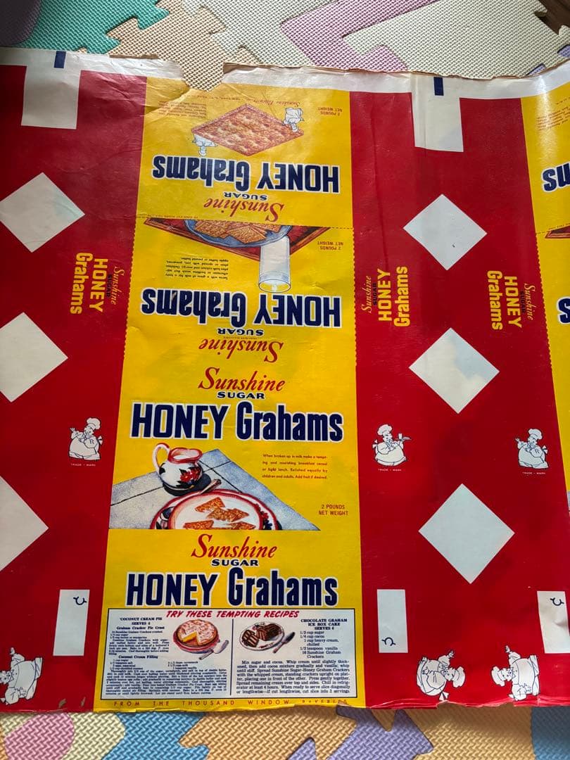 海外紙物　sugar honey grahamsラッピングペーパー50柄　ラスト 海外紙物 レトロ sugar honey grahamsラッピングペーパー50柄 お 菓子 柄