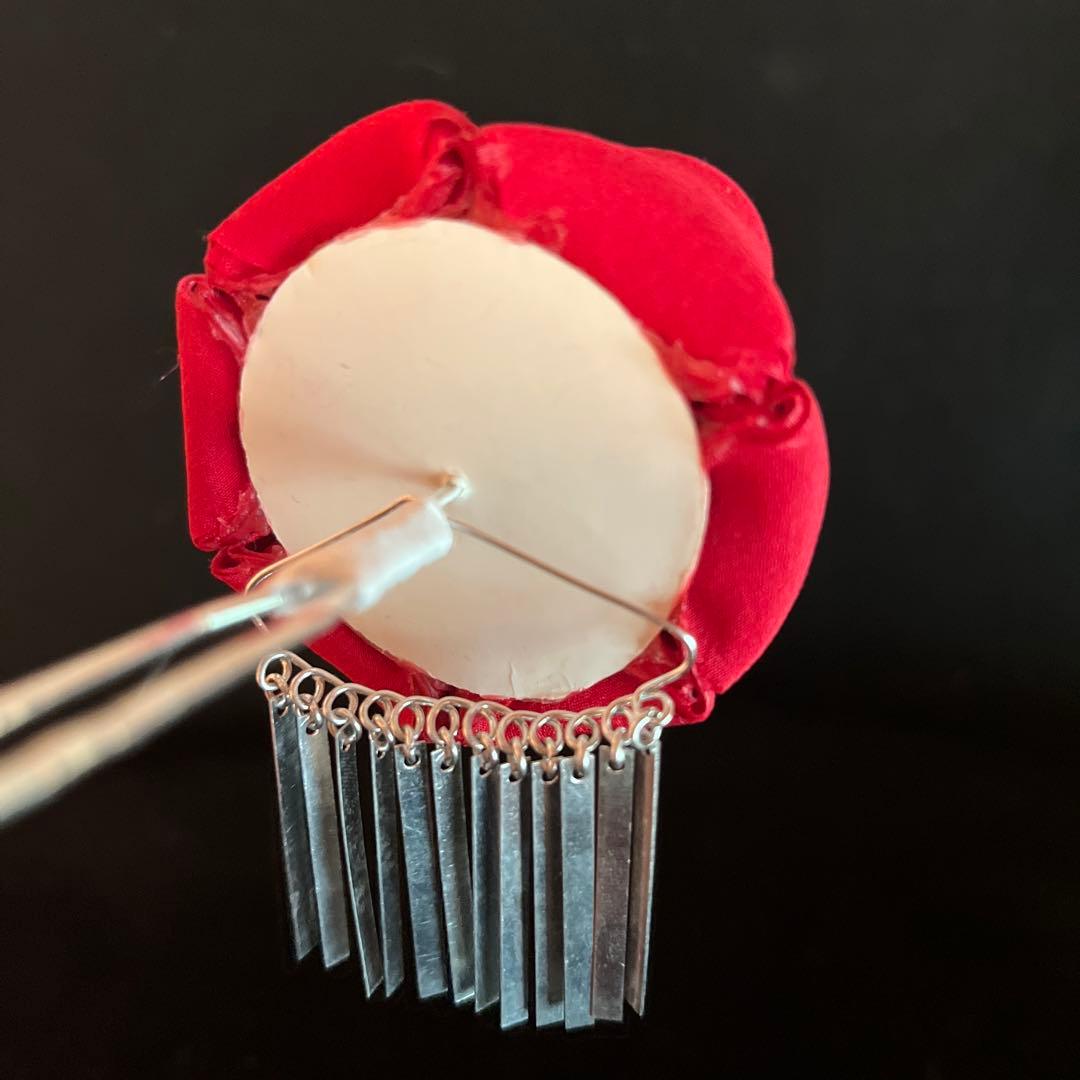 日本髪 髪飾り 七五三 (赤×ピンク) 5～7歳