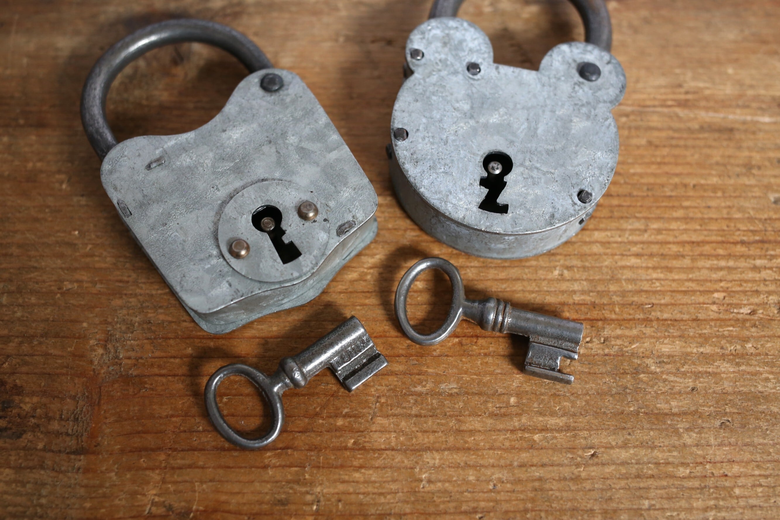 フランス アンティーク ヴィンテージ クマ型 南京錠 パドロック 鍵1本