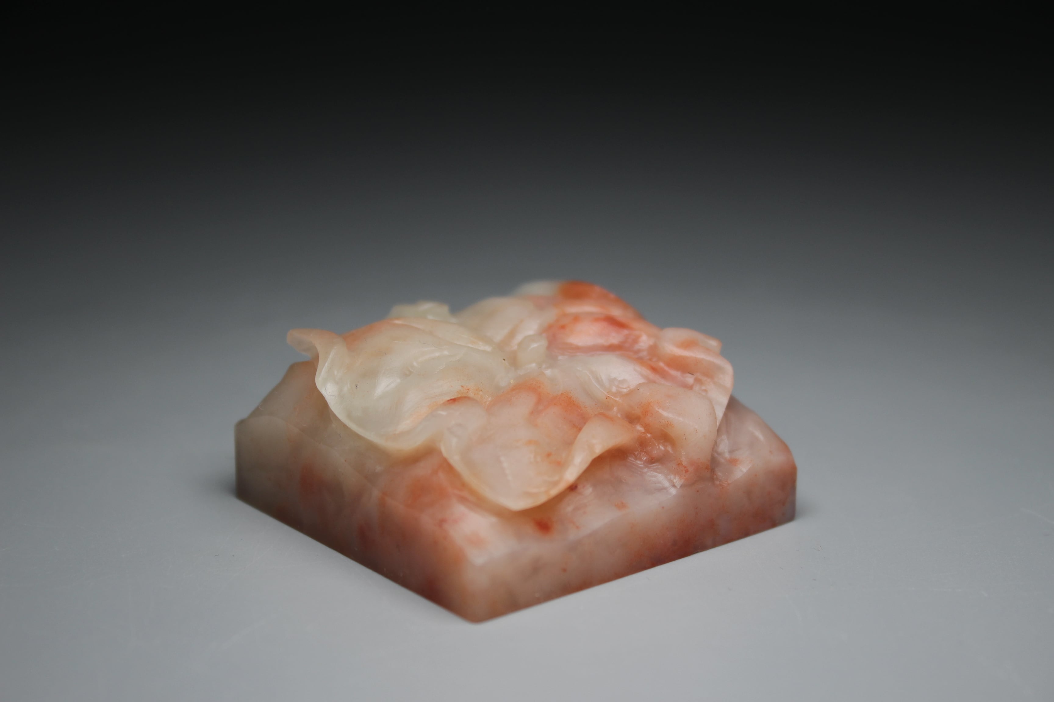 桃】 もも 美品 高級印材 篆刻 印石 ラオス 印石 水凍 桃】 もも 美品