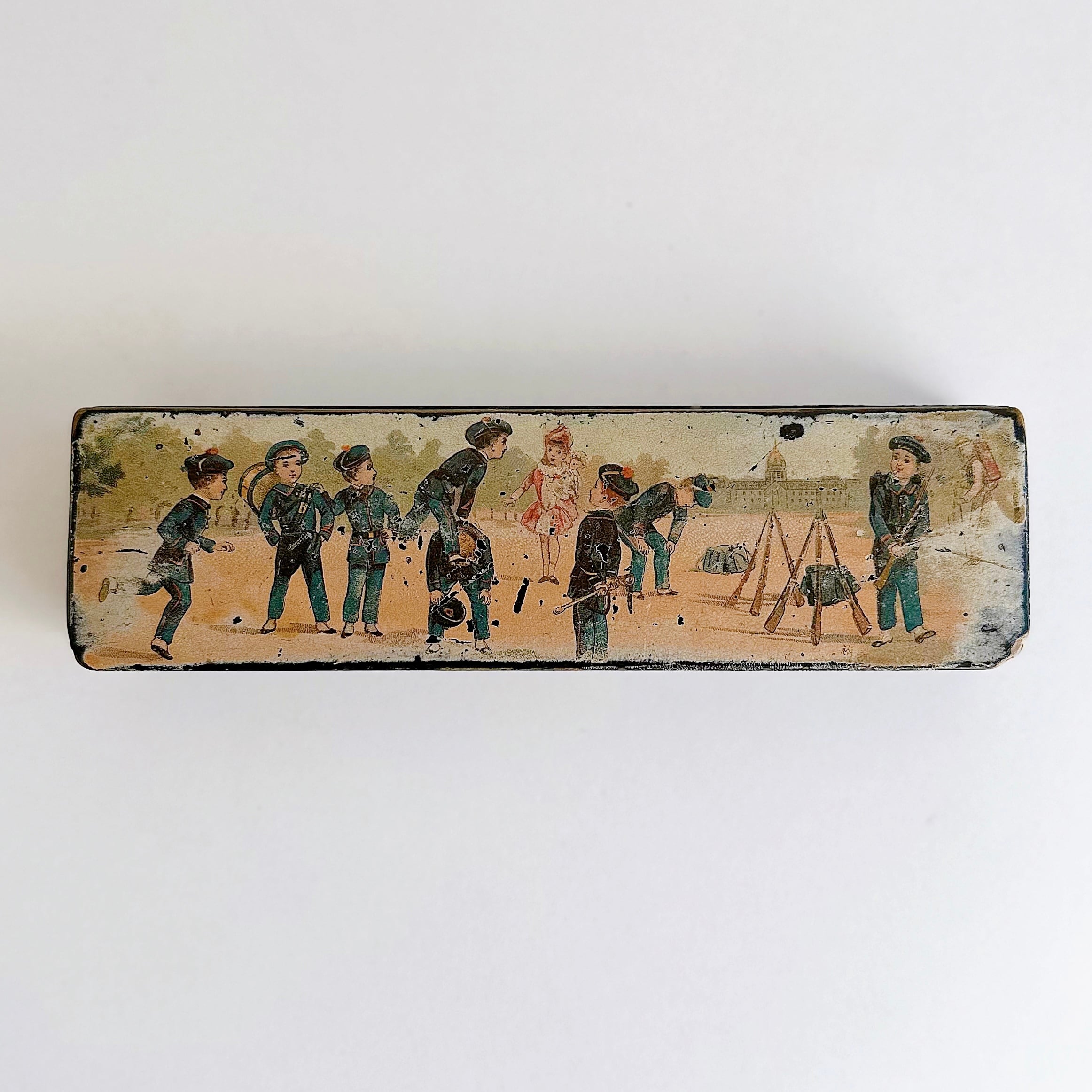 35【う17】 フランス アンティーク ブロンズ ペン置き 小物入れ トレー