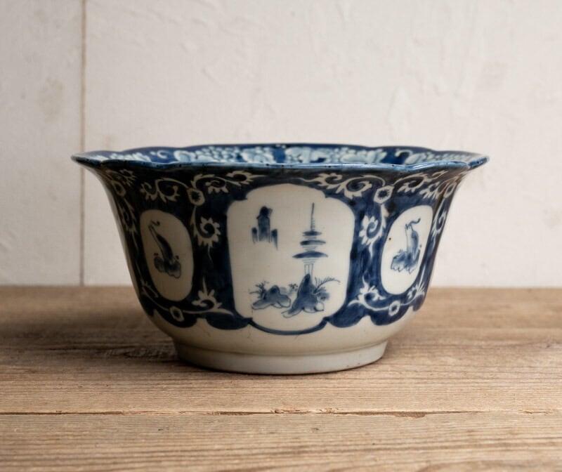 古伊万里染付花文鉢 | 江戸中期-18世紀頃 | Nakayacacan (那加屋花冠)