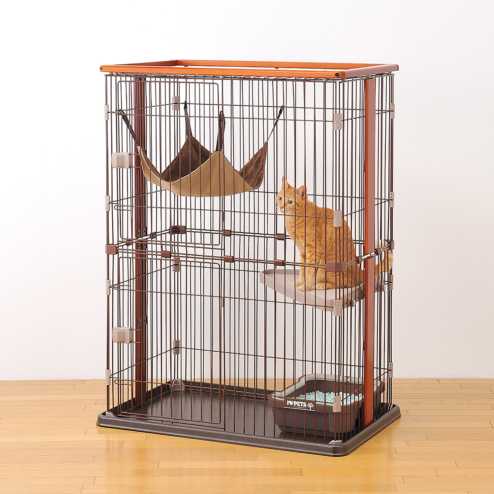 ボンビアルコン キャットゲージ 2段 ハンモック 爪研ぎ ウッド 楽天