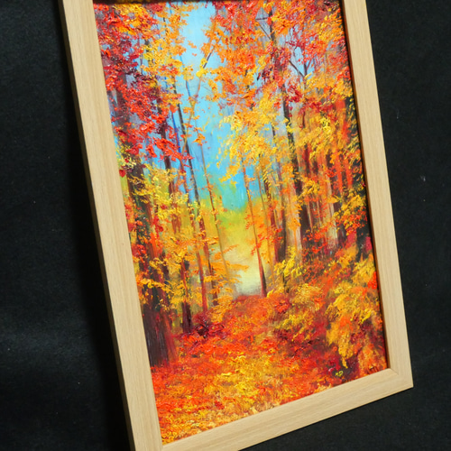 絵画 インテリア 絵 油絵 uF3-061513 風景 紅葉 秋 絵画 インテリア 絵