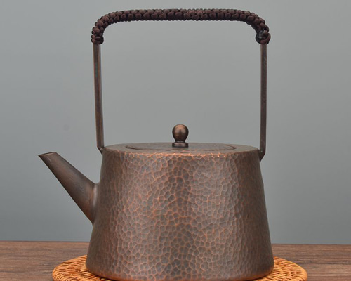 煎茶道具 750ML 手作り 銅ティーポット湯沸かし 湯沸 槌目 急須 水注し
