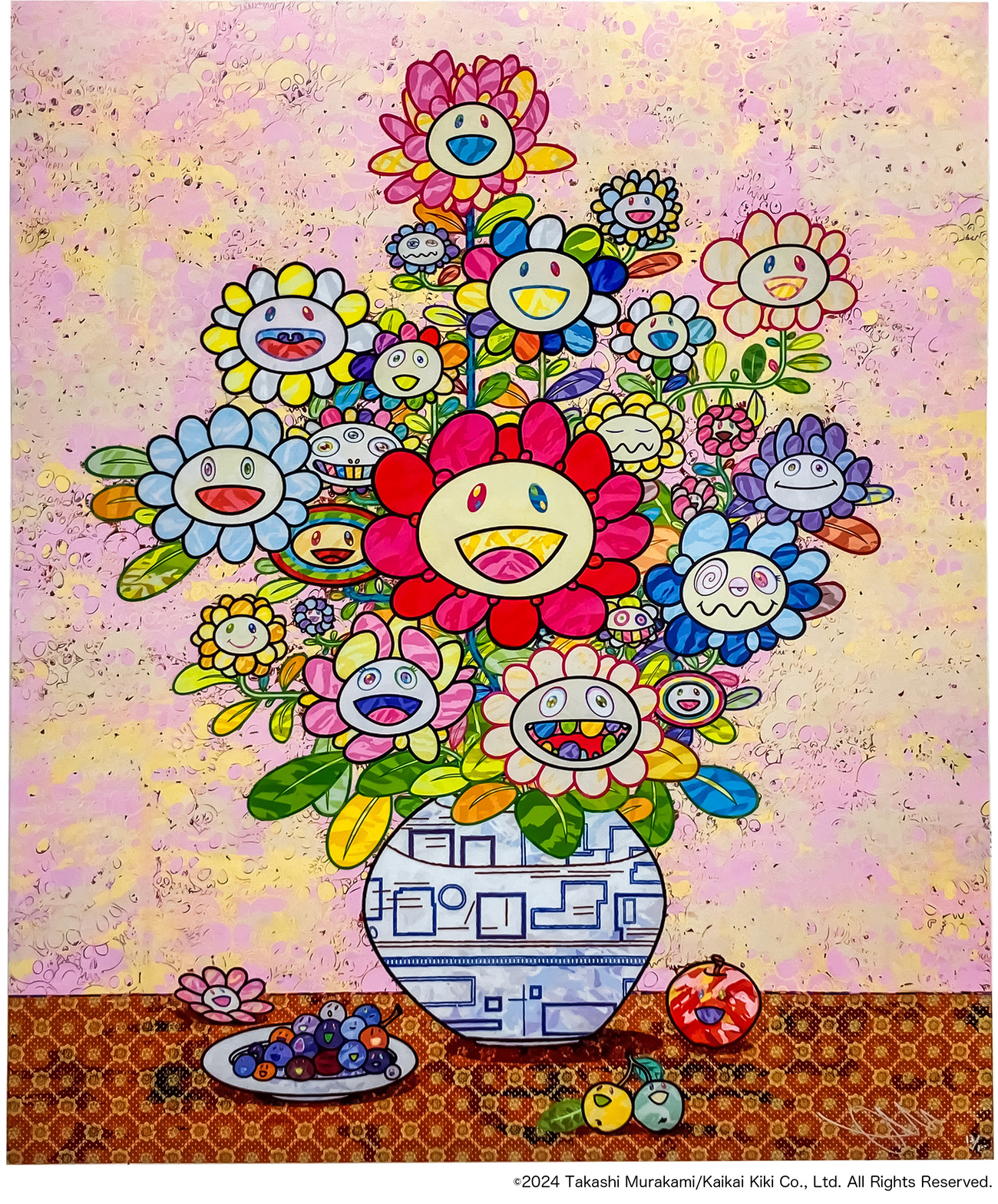 村上隆 ポスター 青花の壺に村上フラワー ED300 新品未開封 村上隆 青花