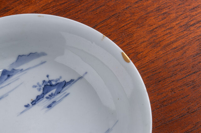 古伊万里 染付 楼閣山水文 五寸皿 江戸中期 | iichi 日々の暮らしを