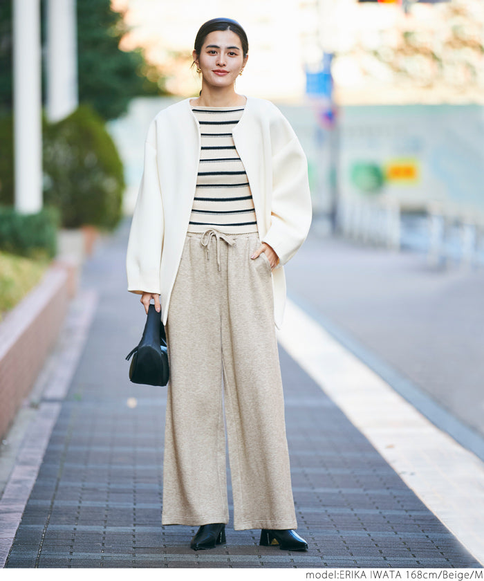 セール☆2690円→990円 ニットライクワイドパンツ レディース メール便