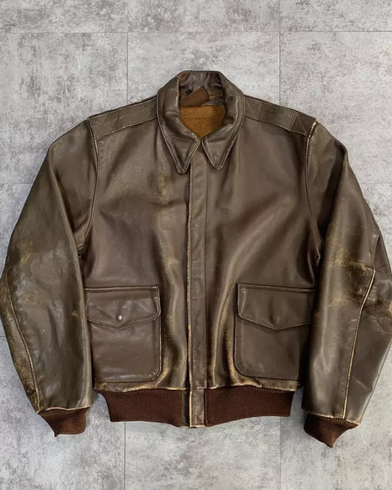 Vanson Vintage A-2 Brown Leather Flight Jacket